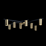 Потолочный светильник с 8-ю цилиндрическими плафонами цвета латунь TRIBES CHANDELIER варинант исполнения - 3 | Loft Concept в Тюмени