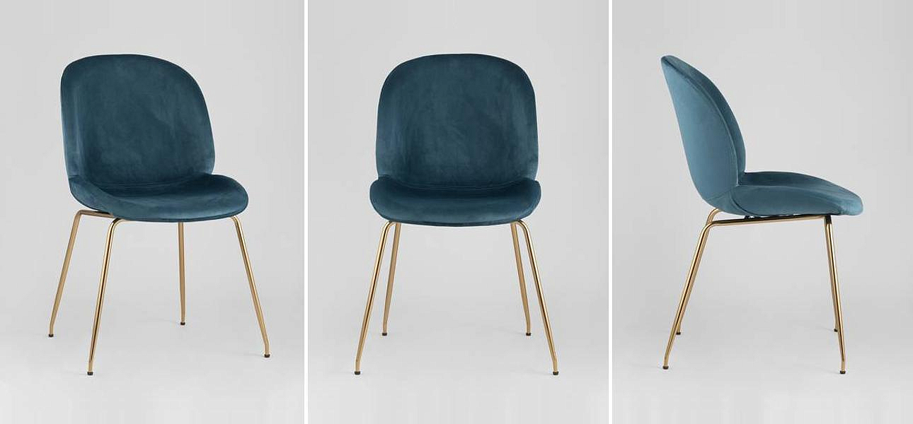 Стул Маренго Синий Велюр Vendramin Chair Стул Маренго Синий Велюр Vendramin Chair - Loft-Concept в Тюмени