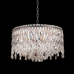 Люстра круглая с хрустальными подвесками на серебряном каркасе Roul Crystal Light варинант исполнения - 2 | Loft Concept в Тюмени