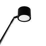 Торшер с изогнутой черной металлической стойкой и цилиндрическим плафоном Davide Groppi варинант исполнения - 4 | Loft Concept в Тюмени