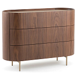 Комод округлой формы с тремя ящиками Walnut and Leather варинант исполнения - 2 | Loft Concept в Тюмени