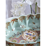 Чаша из голубого фарфора на бронзовых ножках с рисунком цветов и фигурками стрекоз Blue Garden варинант исполнения - 7 | Loft Concept в Тюмени