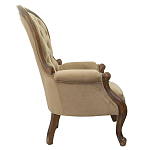 Кресло с мягкой обивкой из светло-коричневого велюра на 4-х деревянных ножках Evelyn Classical Armchair варинант исполнения - 1 | Loft Concept в Тюмени