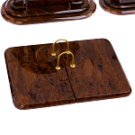 Настольный письменный набор с часами из природного камня обсидиана  Contract Extended варинант исполнения - 2 | Loft Concept в Тюмени