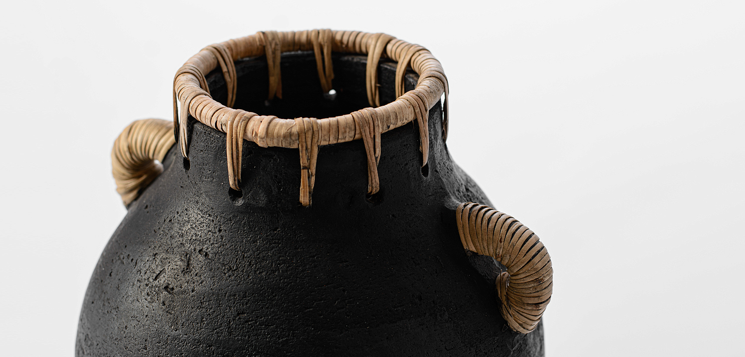Ваза Vase Ceramic & Rattan Ваза Vase Ceramic & Rattan - Loft-Concept в Тюмени