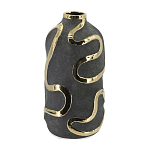 Ваза с золотыми акцентными полосами на черном матовом фоне Accent Tape варинант исполнения - 3 | Loft Concept в Тюмени