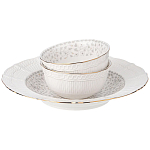 Обеденный сервиз белого цвета из фарфора на 6 персон 23 предмета Floral Charm варинант исполнения - 6 | Loft Concept в Тюмени