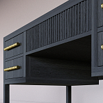 Большой Рабочий стол Primo с 5 выдвижными ящиками Черный дуб варинант исполнения - 5 | Loft Concept в Тюмени