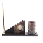 Настольный письменный набор из яшмы с часами Manager Organizer варинант исполнения - 1 | Loft Concept в Тюмени
