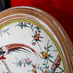 Стул из массива бука бежевый с изображением птиц и цветов Beige Green Chinoiserie Peach Garden Chair варинант исполнения - 3 | Loft Concept в Тюмени