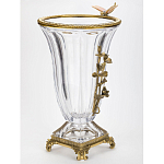 Ваза из прозрачного стекла с бронзовой вставкой в виде цветущей ветви Eden Garden porcelain and bronze варинант исполнения - 2 | Loft Concept в Тюмени