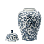 Ваза с крышкой и бело-синим цветочным узором Blue & White Ornament  варинант исполнения - 1 | Loft Concept в Тюмени