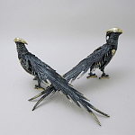 Статуэтка бронзовая пара Фазаны синие Bronze Birds варинант исполнения - 3 | Loft Concept в Тюмени