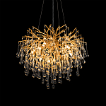 Люстра подвесная с прозрачными стеклянными подвесками в форме капель Диаметр 60 см Droplet Chandelier варинант исполнения - 9 | Loft Concept в Тюмени