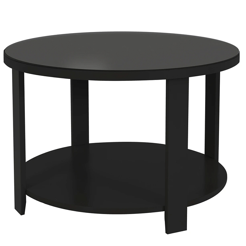Круглый журнальный стол Jazz Black Черный Прозрачное Стекло в Тюмени | Loft Concept 
