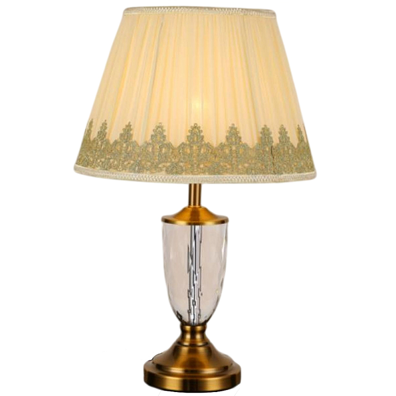 Настольная лампа с бронзовым основанием и бежевым тканевым абажуром Endorphy Бронза Бежевый в Тюмени | Loft Concept 