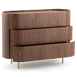 Комод округлой формы с тремя ящиками Walnut and Leather варинант исполнения - 3 | Loft Concept в Тюмени