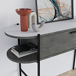 Консоль напольная серая с выдвижным ящиком и 2-мя полками с белой столешницей OTIS CONSOLE RETRO GRAY варинант исполнения - 4 | Loft Concept в Тюмени