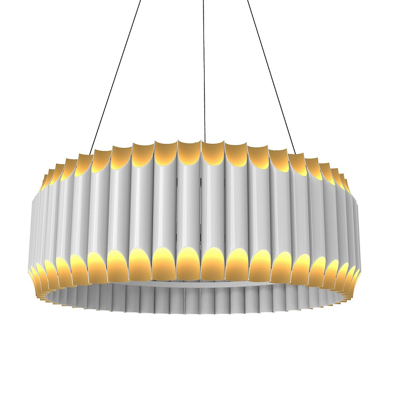 Люстра GALLIANO ROUND SUSPENSION LIGHT by DELIGHTFULL White Белый Золотой в Тюмени | Loft Concept 