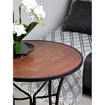 Столик приставной с круглой столешницей на металлическом черном основании Scenical Table варинант исполнения - 3 | Loft Concept в Тюмени