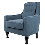 Кресло с мягкой обивкой из льна на 4-х ножках из массива березы Scarlett Armchair blue варинант исполнения - 2 | Loft Concept в Тюмени