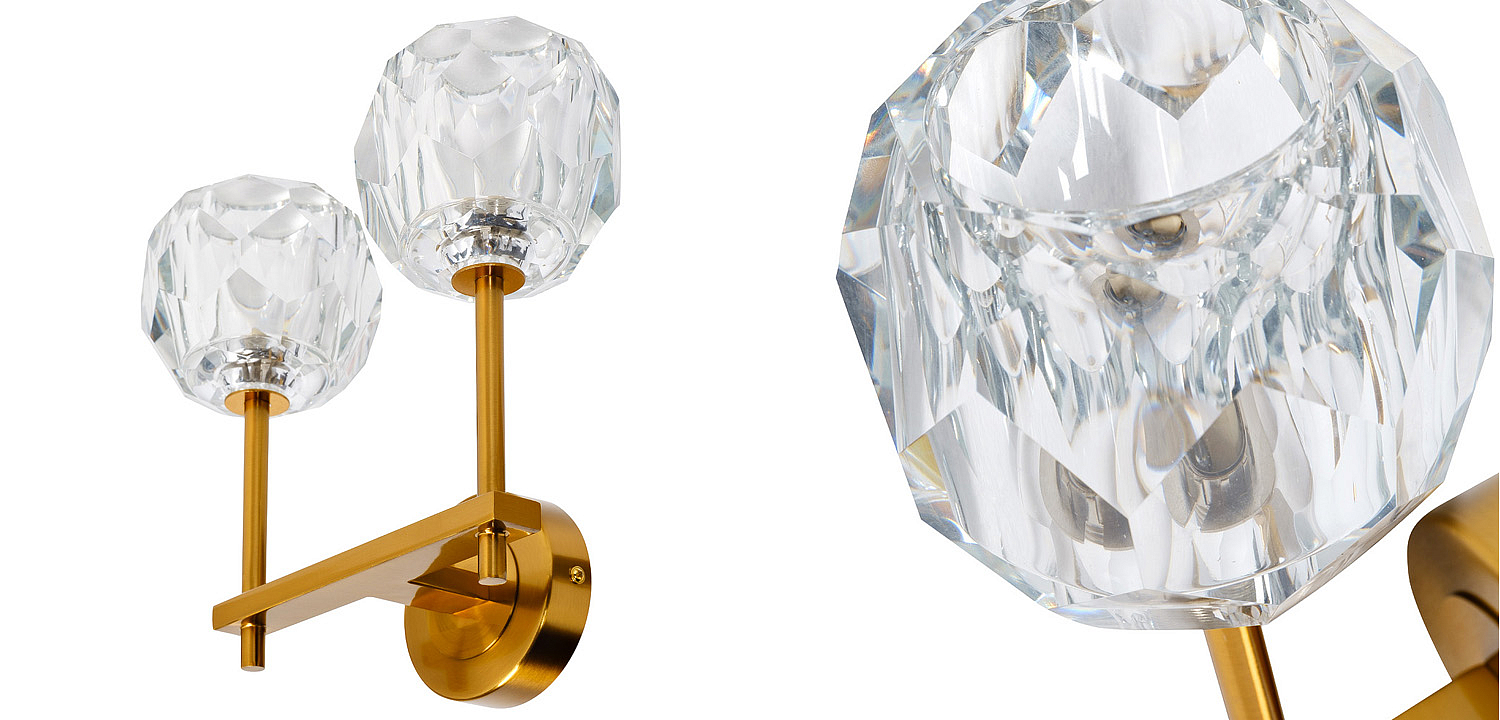 Бра RH Boule de Cristal Double Wall Lamp Gold Бра RH Boule de Cristal Double Wall Lamp Gold - Loft-Concept в Тюмени