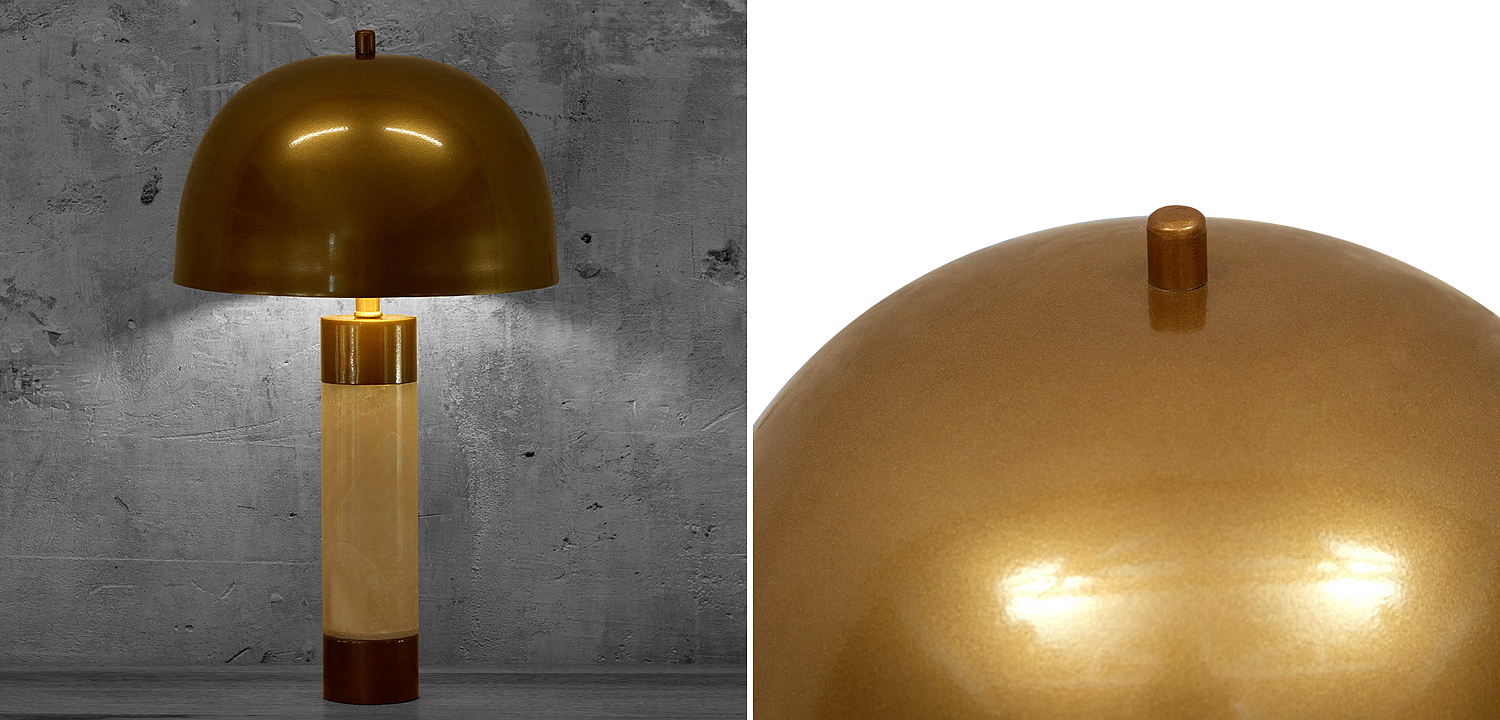 Настольная лампа с металлическим абажуром Gabriela Brass Table Lamp Настольная лампа с металлическим абажуром Gabriela Brass Table Lamp - Loft-Concept в Тюмени