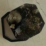 Шкатулка из эпоксидной смолы с цветами черная Epoxy Resin Square Box Black варинант исполнения - 4 | Loft Concept в Тюмени