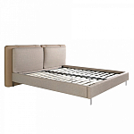 Кровать двуспальная серая с изголовьем из экокожи и ткани Modern Look варинант исполнения - 4 | Loft Concept в Тюмени