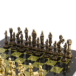 Шахматы Ренессанс из бронзы с доской из натурального камня Змеевик Decorative Thematic Chess варинант исполнения - 2 | Loft Concept в Тюмени