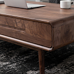 Кофейный стол из массива дерева с выдвижными ящиками Coffee Walnut Table варинант исполнения - 6 | Loft Concept в Тюмени