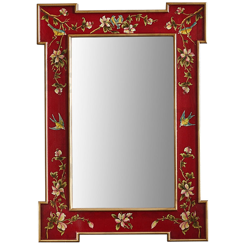 Зеркало в стиле Шинуазри ручная роспись Shao Chinoiserie Mirror Red Красный Золотой Мульти Зеркало в стиле Шинуазри ручная роспись Shao Chinoiserie Mirror Red Красный Золотой Мульти в Тюмени | Loft Concept