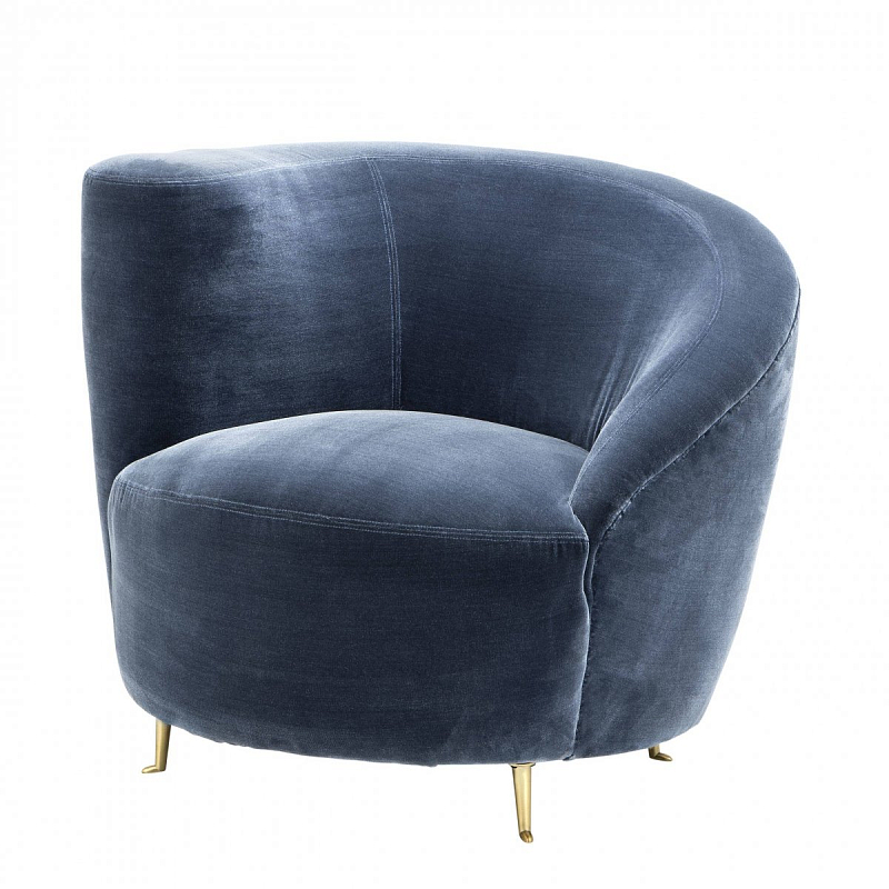 Кресло Eichholtz Chair Khan Синий Латунь Кресло Eichholtz Chair Khan Синий Латунь в Тюмени | Loft Concept
