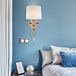 Бра с цветочным основанием и тканевым абажуром Tugella Flower Lamp варинант исполнения - 4 | Loft Concept в Тюмени