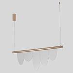 Люстра подвесная с пятью прозрачными элементами в форме лепестков и золотистым металлическим основанием DALI Tonin Casa варинант исполнения - 2 | Loft Concept в Тюмени