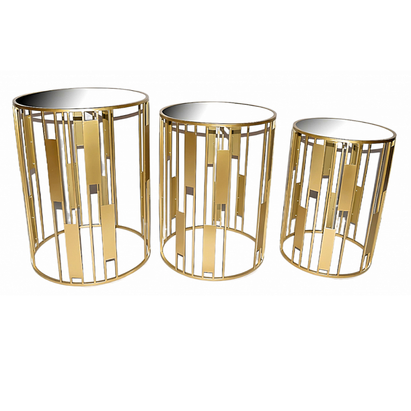 Набор из 3-х столов из металла Brass Symphony Золотой Набор из 3-х столов из металла Brass Symphony Золотой в Тюмени | Loft Concept