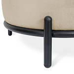 Банкетка круглая бежевый велюр на 4-х металлических ножках черного цвета SANJAY варинант исполнения - 2 | Loft Concept в Тюмени