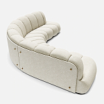 Диван Limoges полукруглой формы с обивкой букле молочного цвета варинант исполнения - 1 | Loft Concept в Тюмени