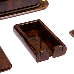 Настольный письменный набор с часами из природного камня обсидиана  Contract Extended варинант исполнения - 5 | Loft Concept в Тюмени