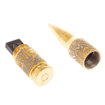 Флеш-карта USB 2.0 на 32 гб в виде пули с гравировкой природы в подарочной коробке Metal Flash Drive варинант исполнения - 2 | Loft Concept в Тюмени