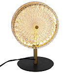 Настольная лампа с плафоном из рельефного стекла Peony Glass Bronze  варинант исполнения - 2 | Loft Concept в Тюмени