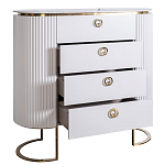 Комод белый овальный с мраморной столешницей Thoroughbass варинант исполнения - 2 | Loft Concept в Тюмени