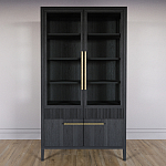 Витрина Primo со стеклянными фасадами и буфетом шпон Черный дуб варинант исполнения - 2 | Loft Concept в Тюмени