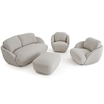 Полукруглое кресло из обивки меланж Halle Melange Armchair варинант исполнения - 9 | Loft Concept в Тюмени