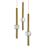 Подвесной светильник с 3-мя плафонами Celestin Spheres Brass Hanging Lamp варинант исполнения - 1 | Loft Concept в Тюмени