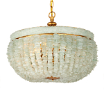 Подвесной светильник с каскадом из стеклянных декоративных элементов на золотом каркасе Shining Sea Glass варинант исполнения - 3 | Loft Concept в Тюмени