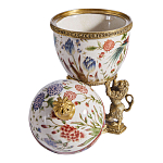 Шкатулка в форме яйца на величественных львах из фарфора с бронзовыми элементами Eden Garden варинант исполнения - 7 | Loft Concept в Тюмени