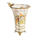 Ваза из фарфора с бронзовой стрекозой  Paradise Dragonfly варинант исполнения - 1 | Loft Concept в Тюмени