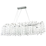 Линейная люстра с круглыми хрустальными подвесками Fairytree Chrome Crystal Branches Linear Chandelier варинант исполнения - 1 | Loft Concept в Тюмени