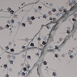 Обои ручная роспись Plum Blossom Special Colourway on Lilac Hint dyed silk варинант исполнения - 1 | Loft Concept в Тюмени